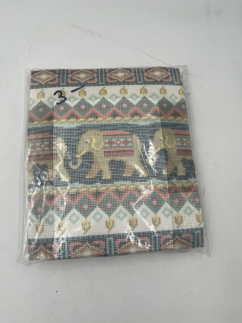 The Coleshill Collection Needlepoint Canvas & Yarn Kit Elephants Unused
